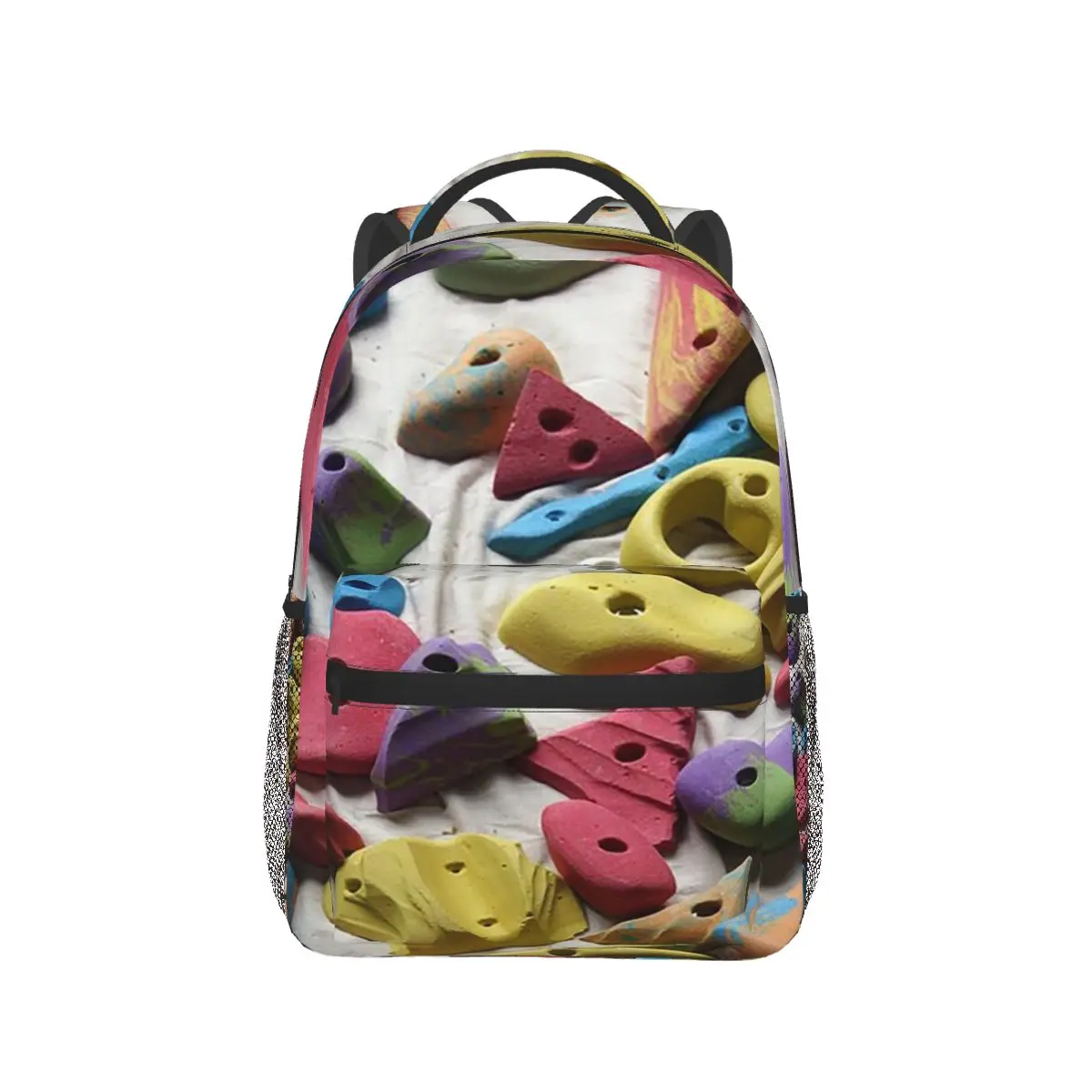 

Colorful Climbing Holds On Wall Backpack Hot Sale Daypack Large Capacity Boy Girl BookBag School Bag Shoulder Bags for Men Women