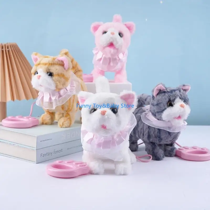 Interaktives sprechendes elektronisches Haustierspielzeug, Fernbedienung, Sprachaufnahme, gehende Katzen, Plüschroboter, Tier