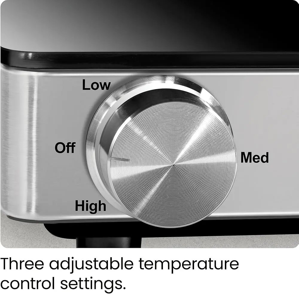 Compact Glasstop Warming Tray With Adjustable Temperature Control Perfect For Buffets, Restaurants, Parties, Events, Home
