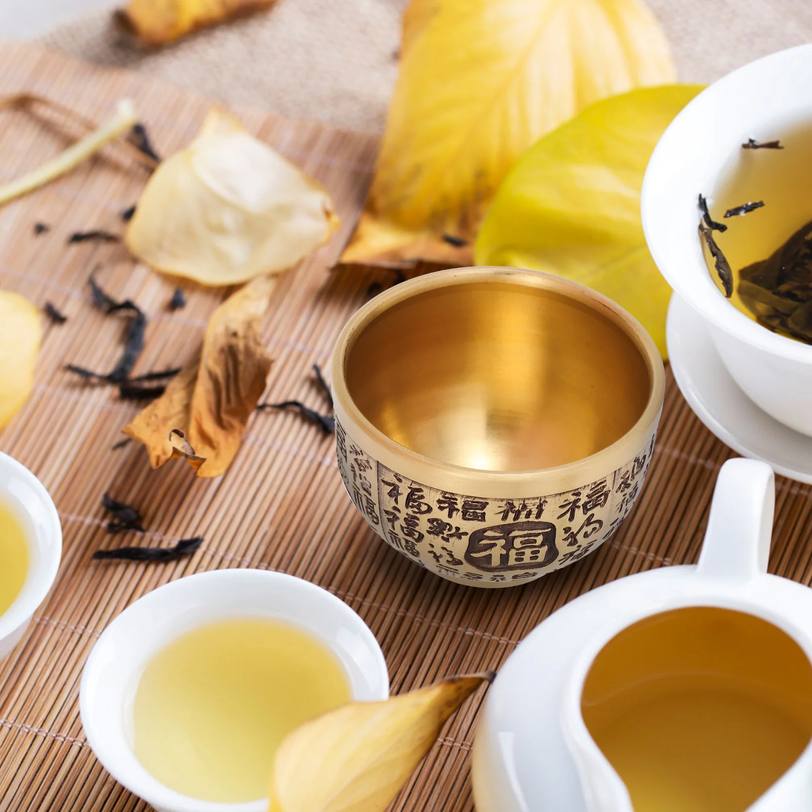 

Chinese Style Brass Treasure Bowl Decorative Fortune Basin Desktop Ornament Office Home Table Tabletop Offering Bowl