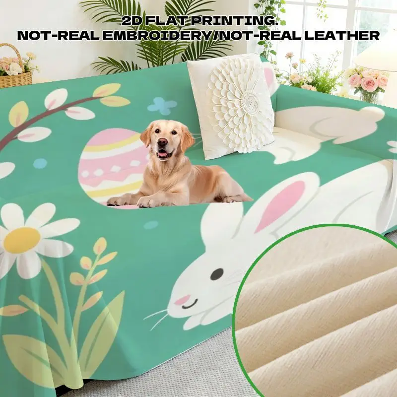 

Плотное махровое полотенце для волос с пасхальным узором: яйца, кролики, ромашки — яркий и милый дизайн