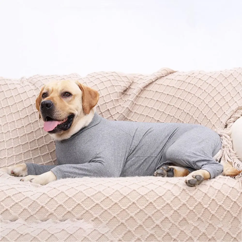 

Elastic Dog Physiological Suit Breathable Soft Dog Recovery Suit Dog Pajamas Warm Stripe Dog Jumpsuit For Autumn and Winter