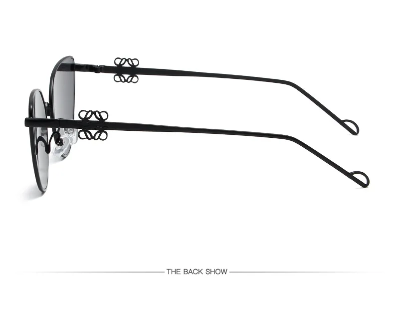 Fashionable Cat Eye Flat Lens for Men and Women, Retro Triangle Glasses Holder, Simple Metal Full Frame Sunglasses