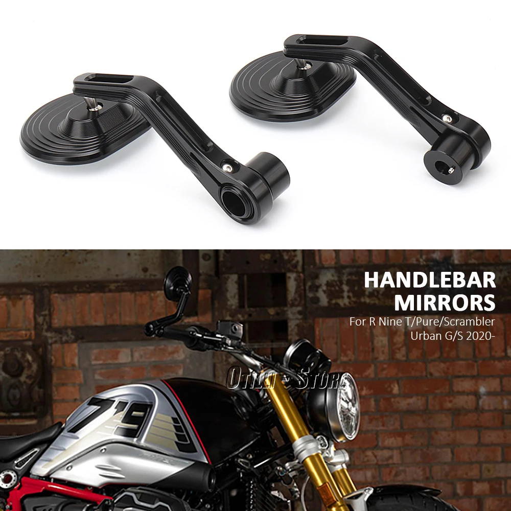 New Motorcycle Rearview Mirror Handlebar Mirror Black/Silver Accessories For BMW Rninet Scrambler R NineT Pure RNINET Urban G/S