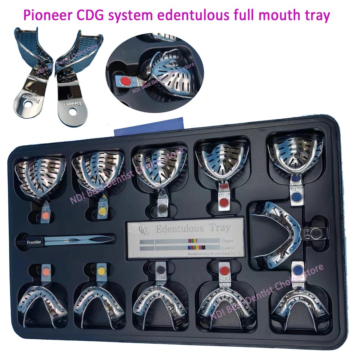 12Pcs/Package Pioneer CDG System Edentulous Complete Denture Tray Full Mouth Tray for Denture Used Taking Impression Molds