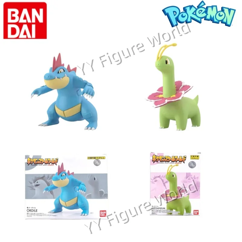 bandai-original-scale-world-pokEmon-region-de-johto-feraligatr-meganium-figurine-d'anime-jouets-modeles-de-collection-ornements