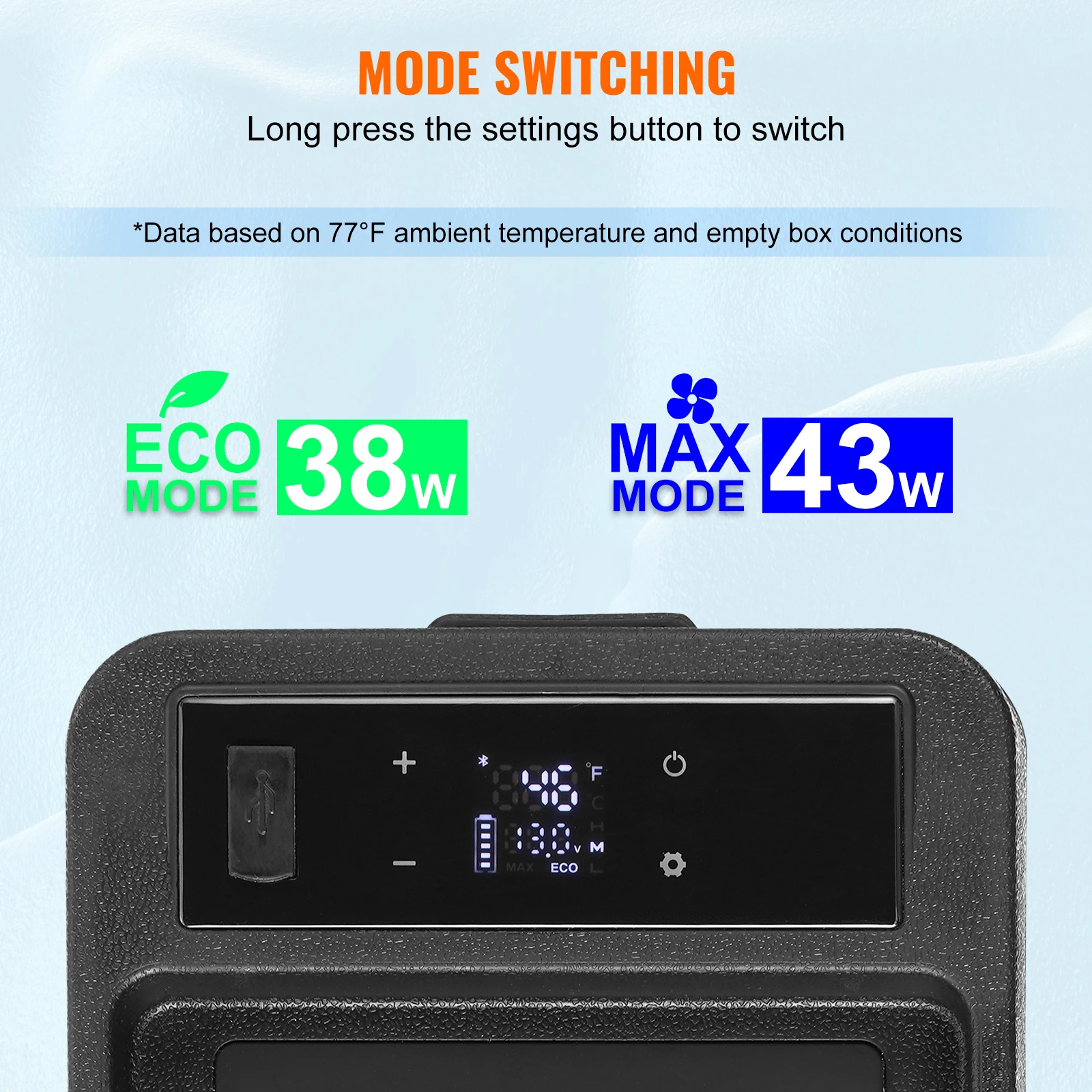ثلاجة سيارة 8 لتر مسند ذراع محمول ثلاجة صغيرة فريزر -20 ℃ ~20 ℃   مبرد سيارة قابل للتعديل، 12 فولت/24 فولت تيار مستمر للتخييم أثناء السفر