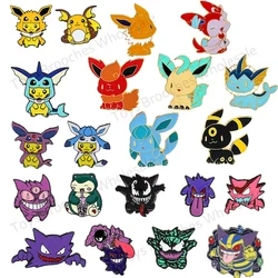 Broches de Anime Pokémon Pikachu Gengar para ropa, alfileres de solapa de mochila, insignias de esmalte, colección de joyas, regalo al por mayor