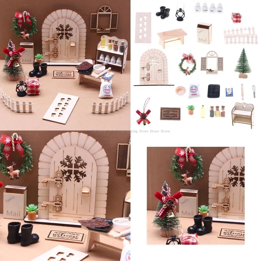 

Holiday Themed 30Pcs Openable Star Entries Wooden Craft Set for Model Houses