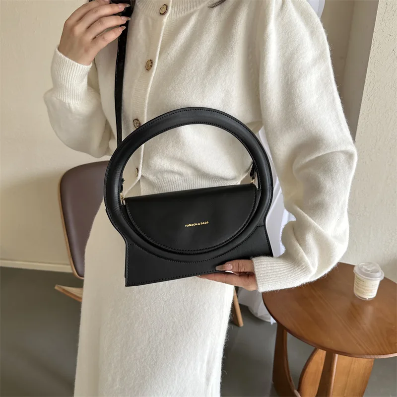 Top Brand Handbags For Women 2023 New Fashion Round Handle Women Bag Luxury Design Bag Leather Lady Crossbody Shuolder Bag