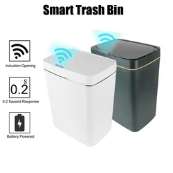 18L Automatic Bagging Smart Trash Can Garbage Bin Touchless Smart Sensor With Lid for Kitchen Bathroom Bedroom