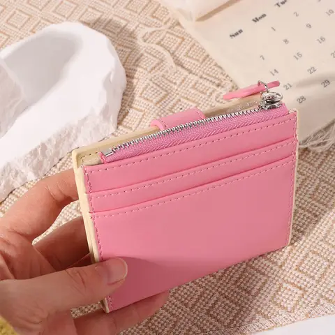 Portable Dopamine Color Dachshund Embroidery Coin Purse Pouch Zipper Cartoon Pu Wallet Korean Style Ins Small Item Bag Travel