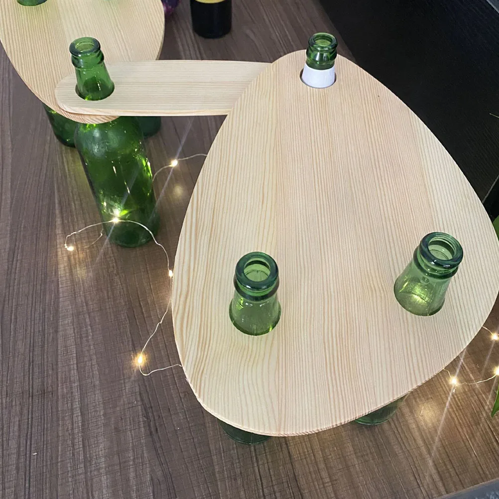 

3pcs Wood Tray Bottle Topper Parts Picnic Serving Boards Camping Decor Platters Lightweight Portable Wooden Pallet Cheese