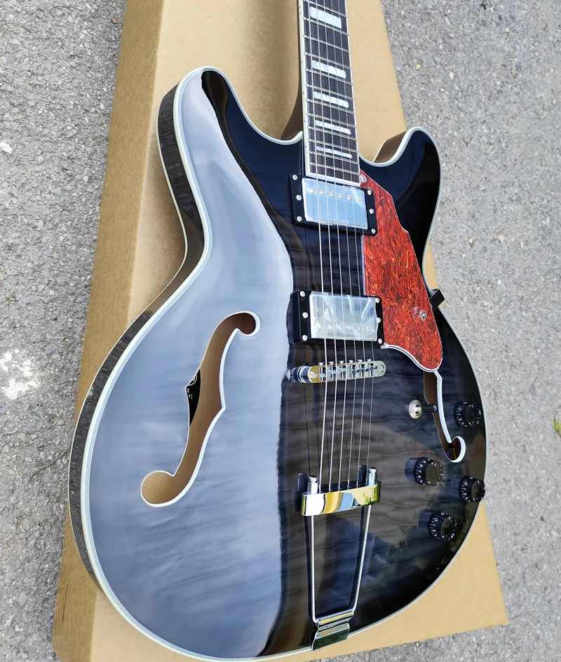 

Good quality jazz hollow body f hole flame maple Electric Guitar electricas electro electrique guitare guiter guitarra gitar