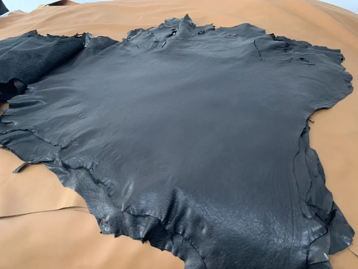 

Black sheepskin clothing sheepskin thickness 1.0mm HandmadediySheepskin 6-7 SF.