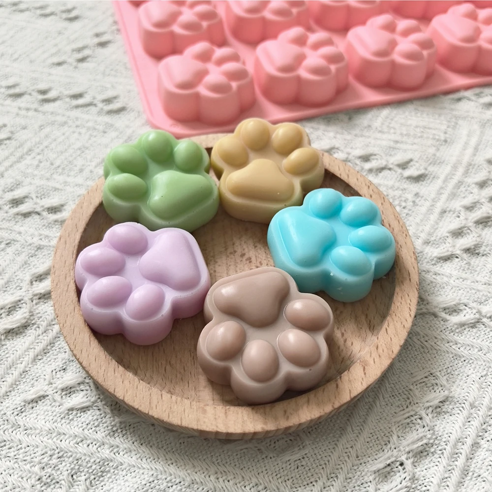 1pc Creative cat paw shaped chocolate biscuit baking silicone mold DIY chocolate, candy, pudding, biscuit, ice tray view 5