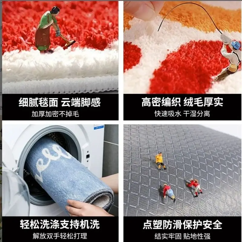 Stile coreano carino bagno assorbente antiscivolo tappetino casa imitazione cashmere spesso WC tappeto comodino tappeto cartone animato