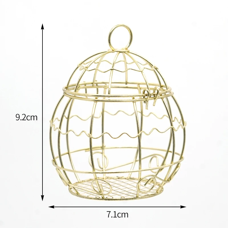 Gold Vintage Hollow Out Bird Cage Outdoor Bird Cage Feeder Hamster Rabbit Parrot Pet Toy Pet-Keeping Pigeon Pet Breeding Box