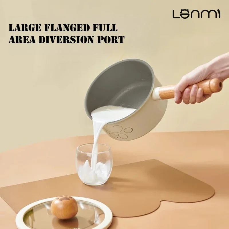 

LANMI 18CM Non-stick Milk Pot Ceramic Coating Multi-function Pots Home Baby Complement Food Pan Kitchen Cookware Stove Universal