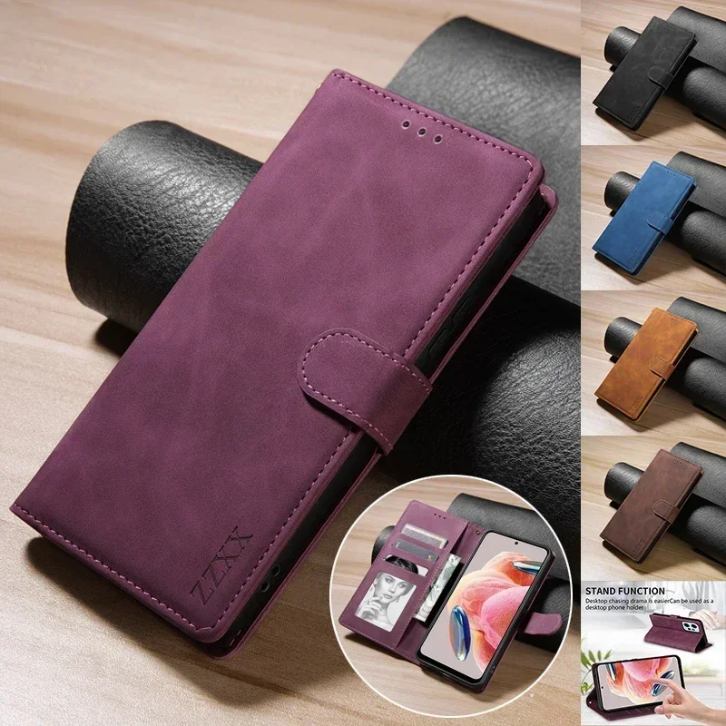 Wallet Whit Card Slot Stand Photo Frame Magnetic Flip Leather Case For Xiaomi Redmi Note 13 Pro 12S 11 10 9 8T 7 13C 12C 10C 13T