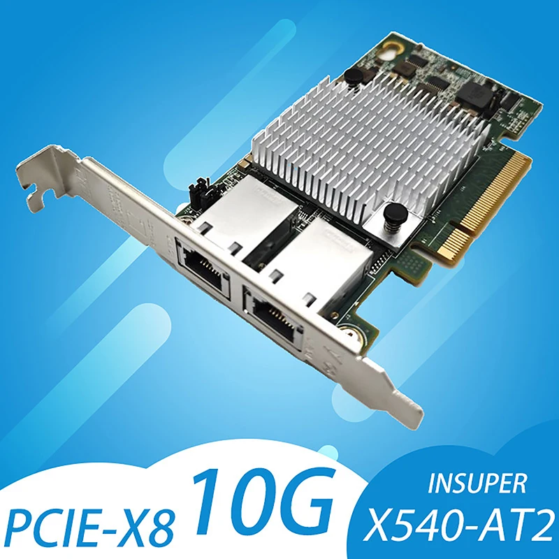 10G Dual-port Ethernet Card 10G X540-T2 PCIE-X8 Network Expansion Adapter Dual-port Network Card Suitable For Multiple Systems