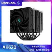 DeepCool AK620 ZERO DARK-radiador de doble torre, 6 tubos de calor, enfriador de CPU, refrigeración por aire para Intel LGA2066/2011/1700/1200/115X AM5/AM4