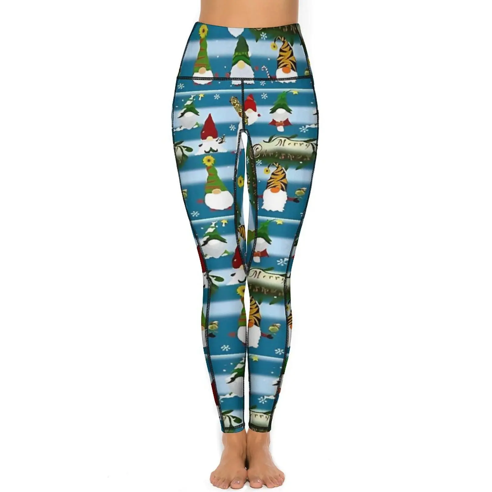 Feliz Navidad Santa lindo Gnomo pantalones de Yoga mallas gráficas sexis mallas para correr de cintura alta mujeres dulces medias deportivas elásticas