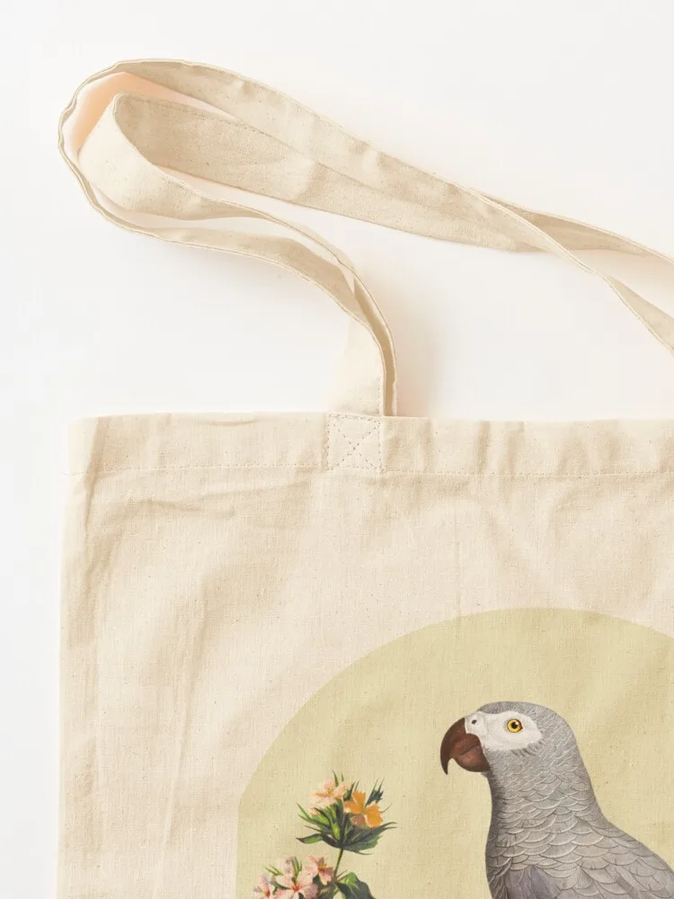 الببغاء الرمادي الأفريقي وزهرة حمل حقيبة قماش حمل الحقائب حمل حقيبة جامعة حقائب اليد حقيبة تسوق قماش