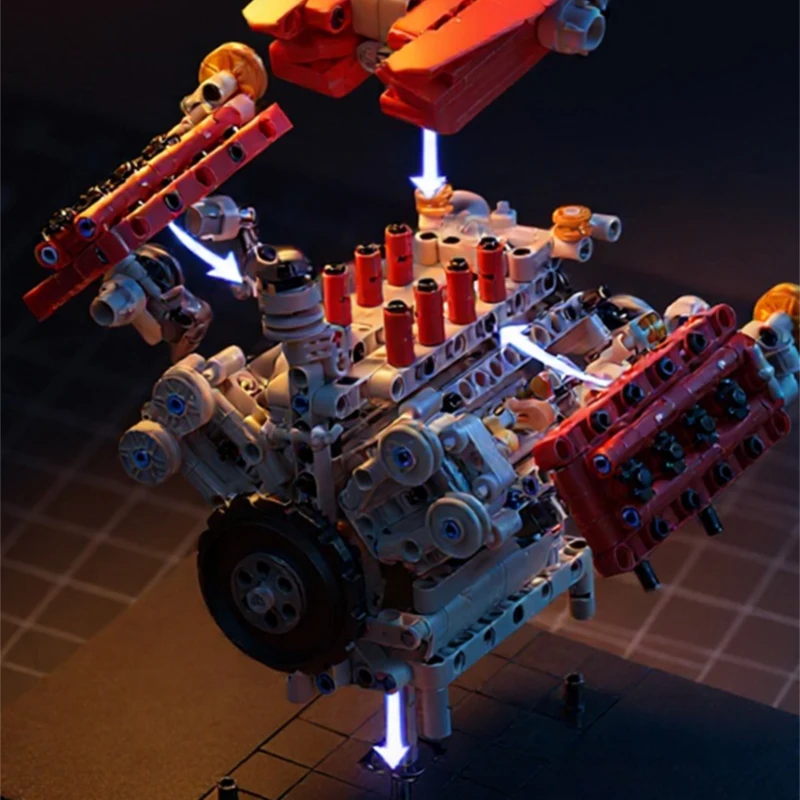 Nowe 488 Super Samochody Wyścigowe Silnik Motorowy Symulacja Techniczna Klocki Konstrukcyjne Zestawy Ozdoby Prezenty Urodzinowe dla Dzieci Dorosłych Chłopców