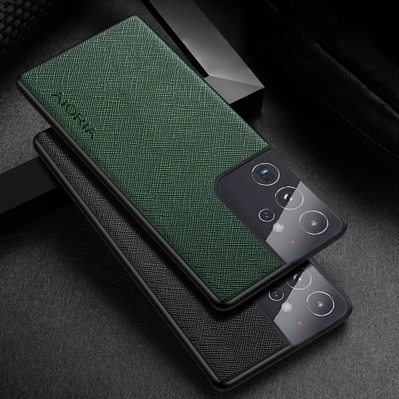 Case for Samsung Galaxy S21 Ultra Plus FE 5G  funda Cross pattern Leather cover Luxury coque for galaxy s21 ultra  case