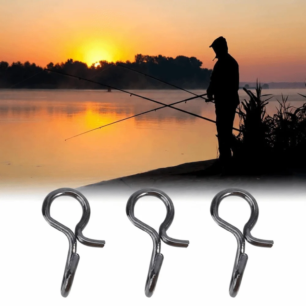 300PCS Stainless Steel Fishing Quick Change Snap 3 Sizes Multi-Purpose Fly Hook Snap Black Lightweight Fly Fishing Snap Trolling
