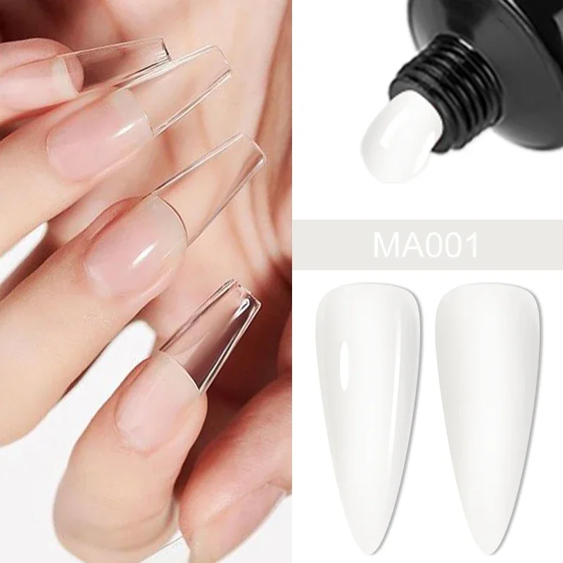 Juego de esmalte de uñas de extensión acrílica, Gel de construcción rápida transparente rosa con solución antideslizante, puntas de molde para uñas, 16 Uds.