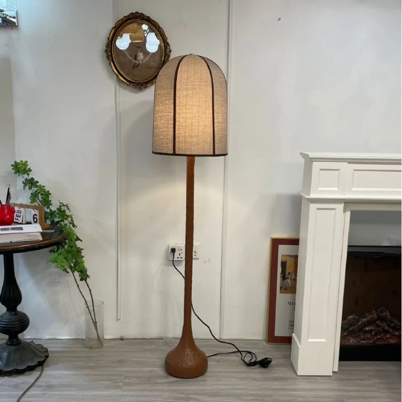

Floor lamp medieval solid wood mokamoka wabi sandy wind designer light luxury living room bedroom decorative light premium