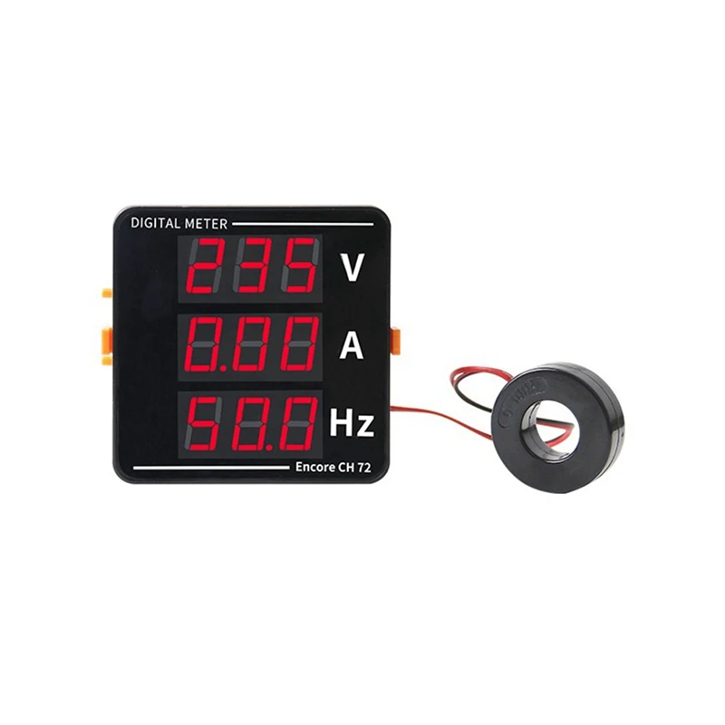 New AC Ammeter Voltmeter Three Display Current Voltage Frequency Meter AC50-500V AC0-120A 10-99.9Hz