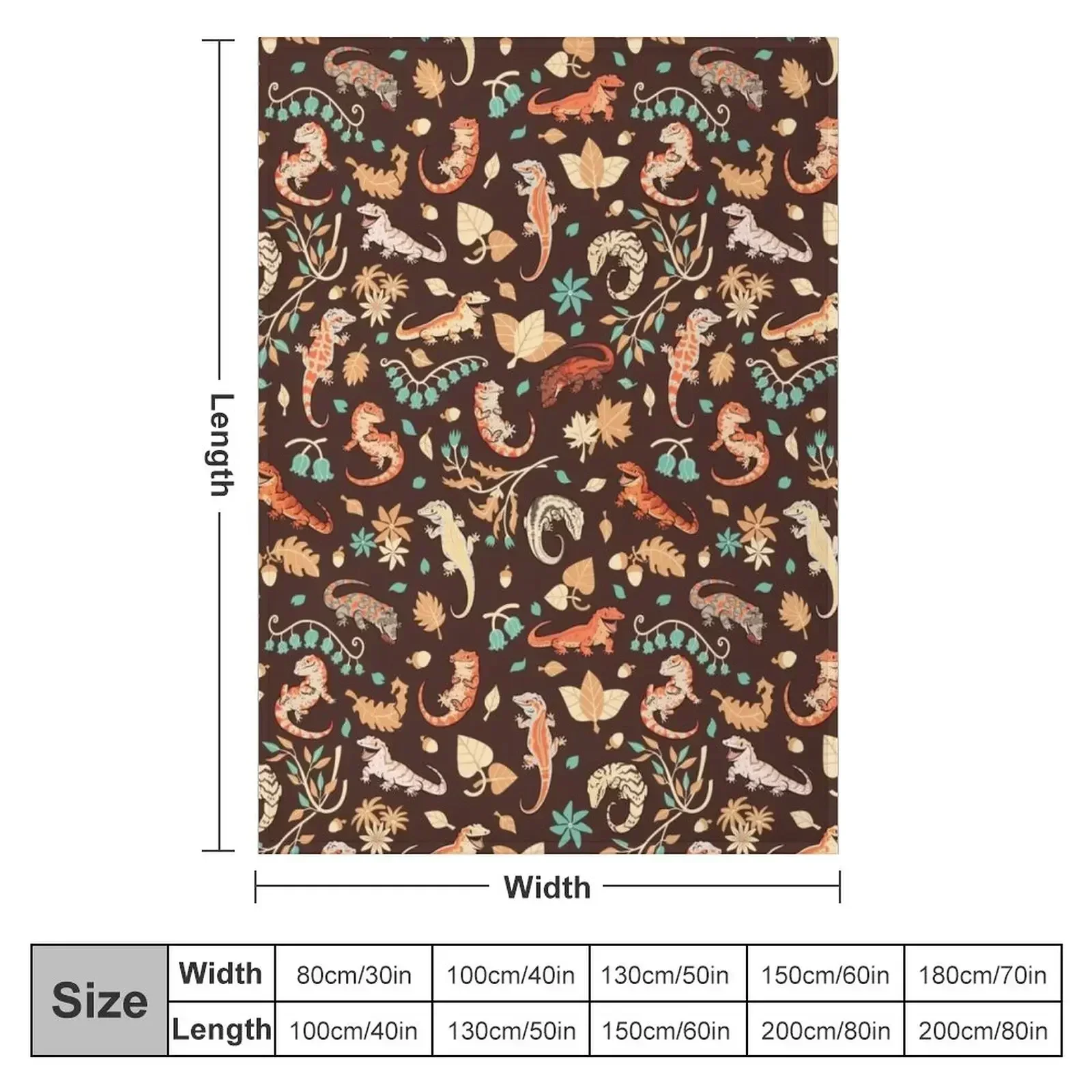 Autumn geckos in dark brown Throw Blanket couch cozy soft plush fuzzy picnic outdoor blanket