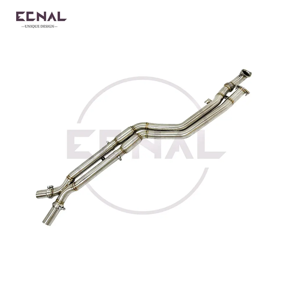 

Ecnal Exhaust Midpipe 70mm/2.75inches Middle Pipe With Resonators for BMW S58 G80 M3 G82 M4 3.0T Exhaust System
