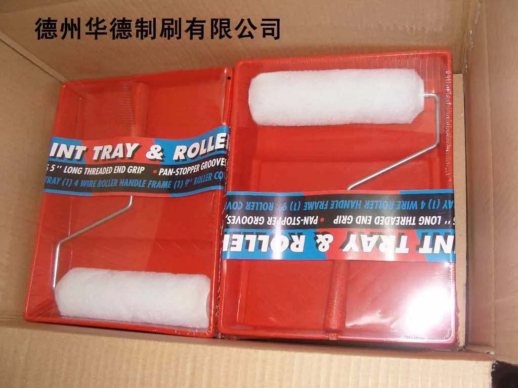 9 polegadas American roller brush set, pincel rolo de pintura e bandeja combinação conjunto American paint tool set