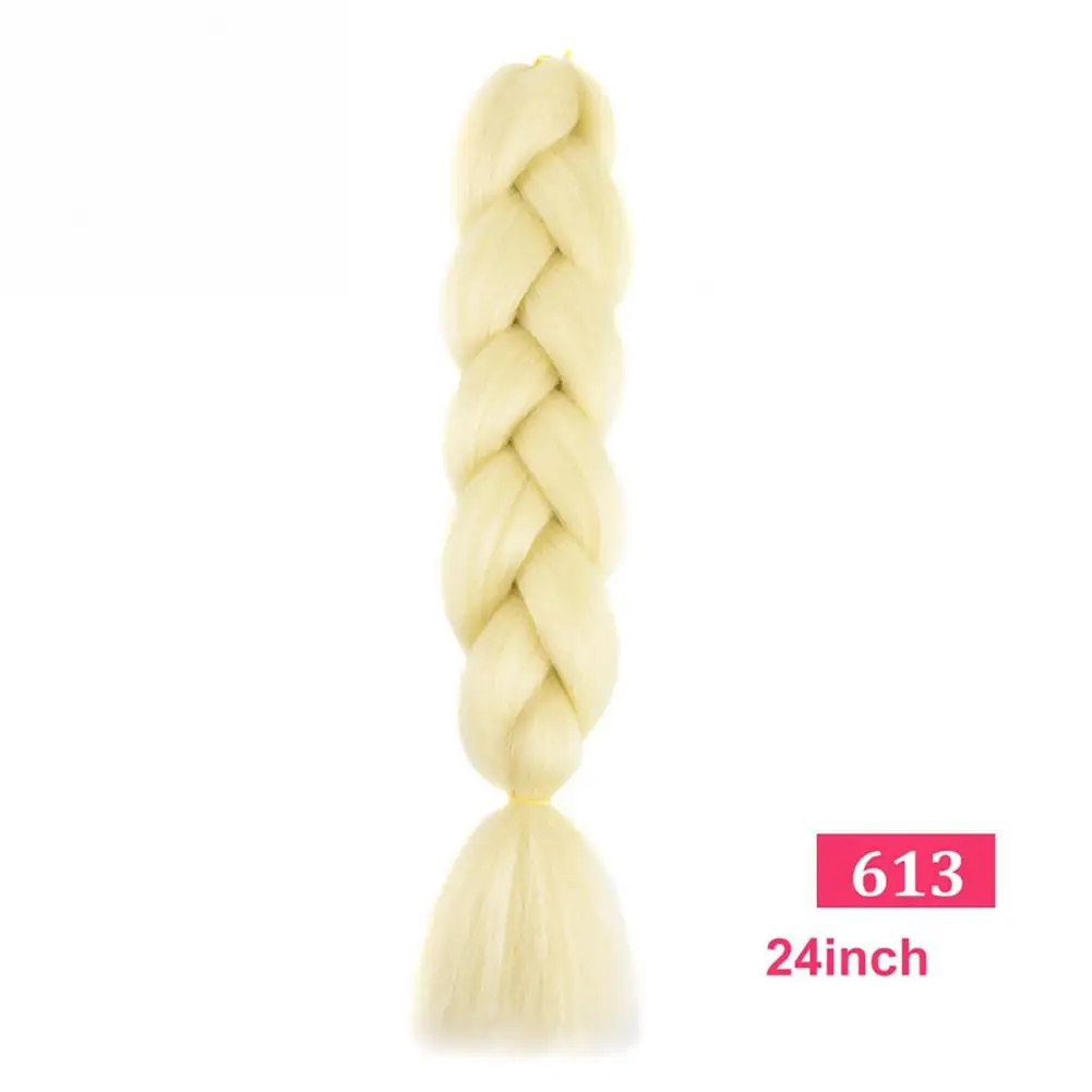 Braiding Hair 24 Inch 1PCS/Pack High-temperature Synthetic Crochet Twist Rainbow Hair Gray Black Trend Way for Women