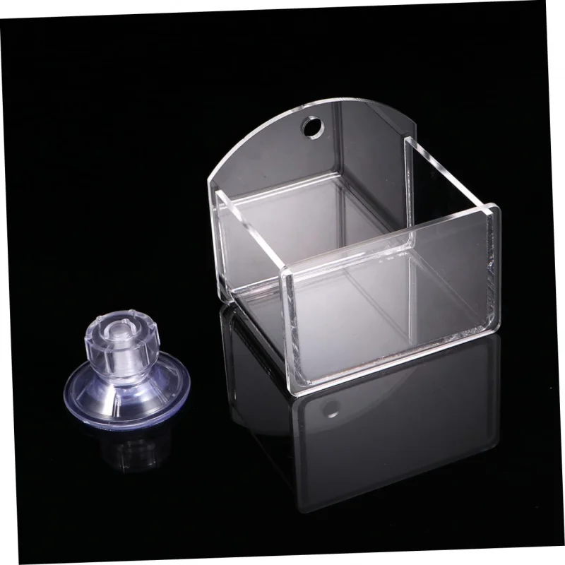 

Suction cup feeder suitable for lizards, turtles, and reptiles, semi transparent food bowl, easy to install