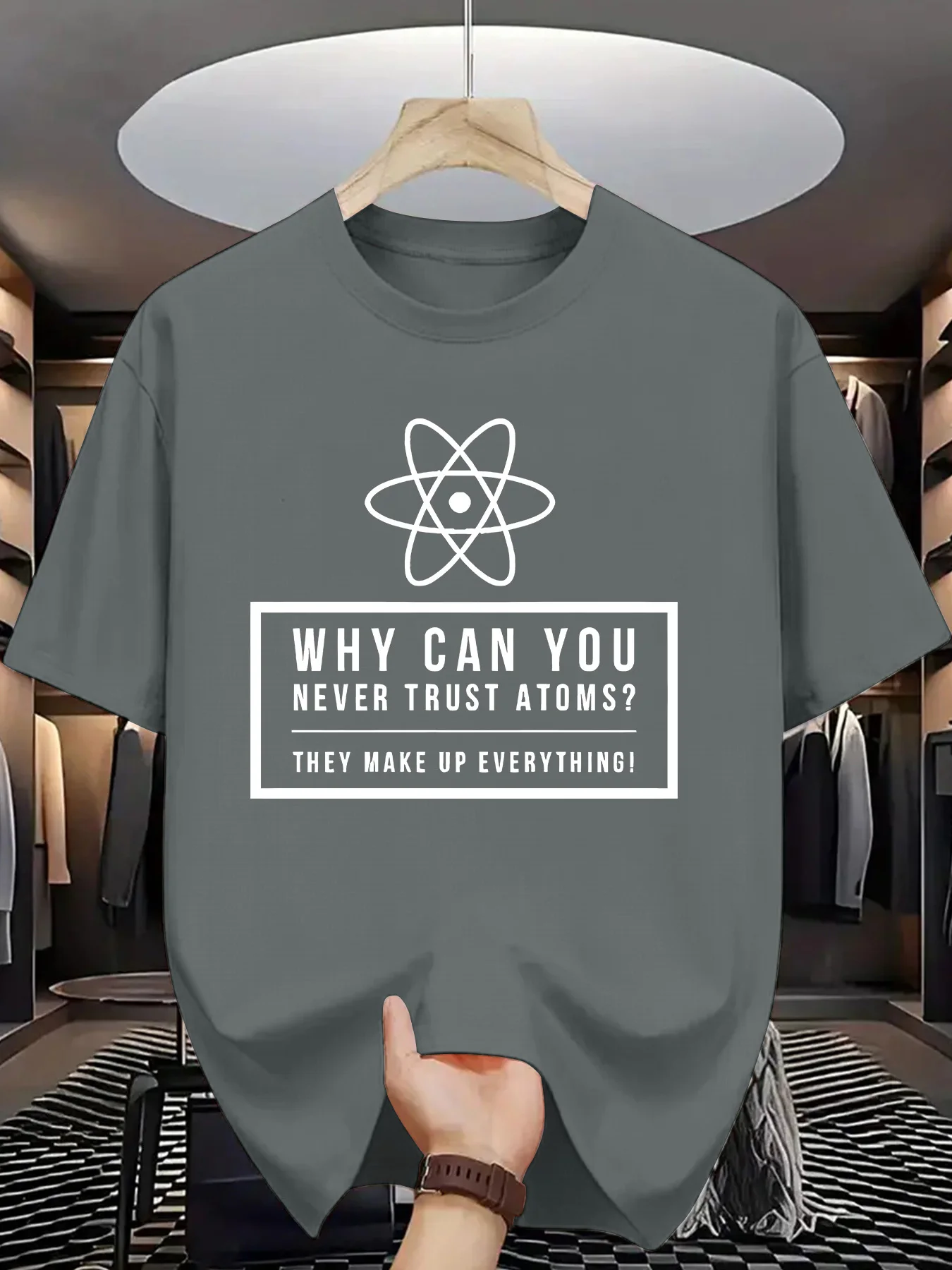 Women Short Sleeve T Shirt Atom Science Funny Quote Graphic Crew Neck Tees Soft Casual Tops For Women Daily Street Wear