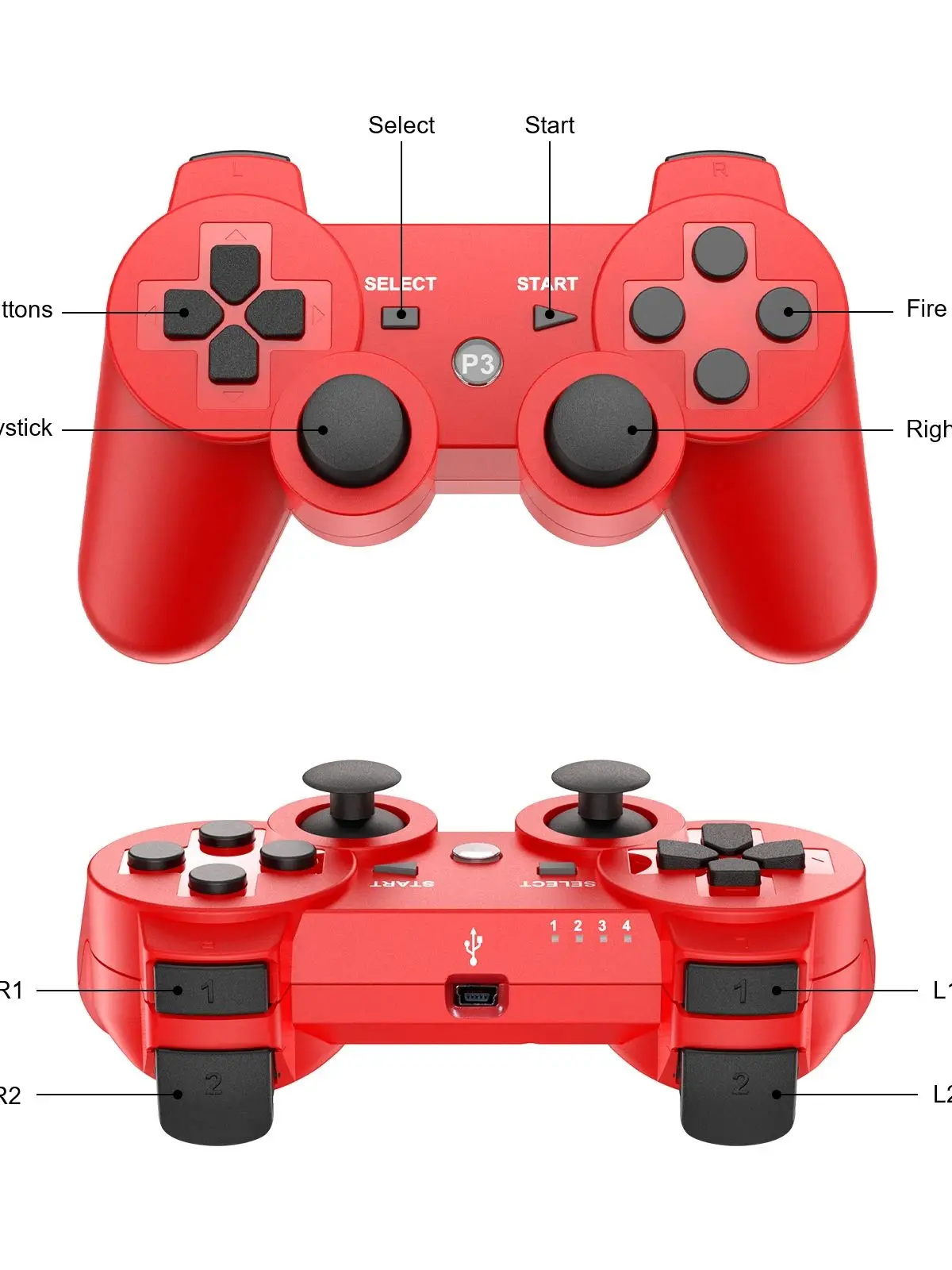 GOMROMBO contrĂ´leur de jeu pour Playstation 3/PS3/PC/Android sans fil BT manette de jeu gyroscopique 6 axes bascule de jeu avec double moteur Vibration