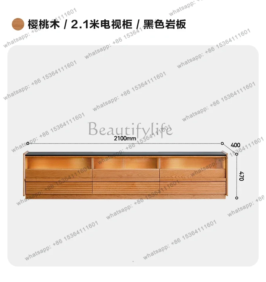 TV cabinet Household living room rock slab Solid wood rock slab  TV cabinet