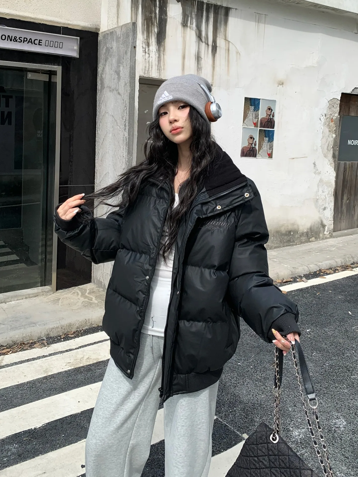 

Женская утепленная хлопковая куртка с воротником-стойкой, объемными рукавами, верхняя одежда, зимнее новое поступление, теплое пальто