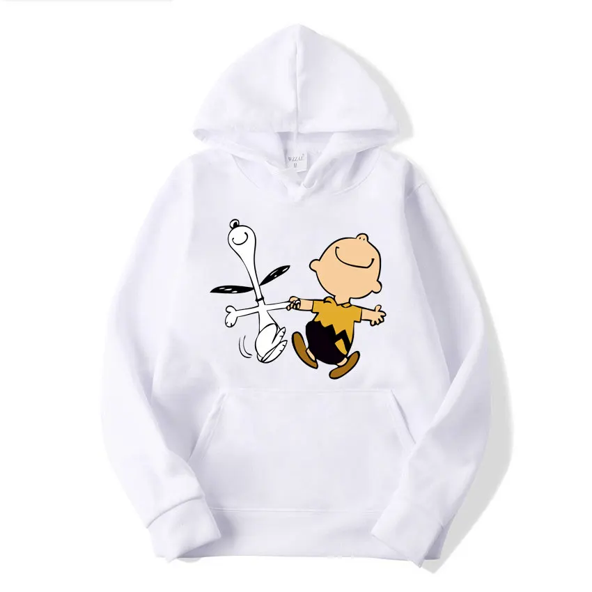 Snoopy And Charlie Brown Cartoon Anime Women Pullover Spring Autumn Men Hoodie 2024 Fashion Couple Sweatshirt Clothes Tops