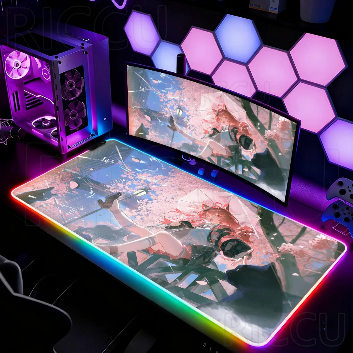 RGB New games HD XXL Mouse Pad Neverness to Everness NTE Girl Gaming Keyboard Mousepad office Computer Anime Gamer LED Desk Mat