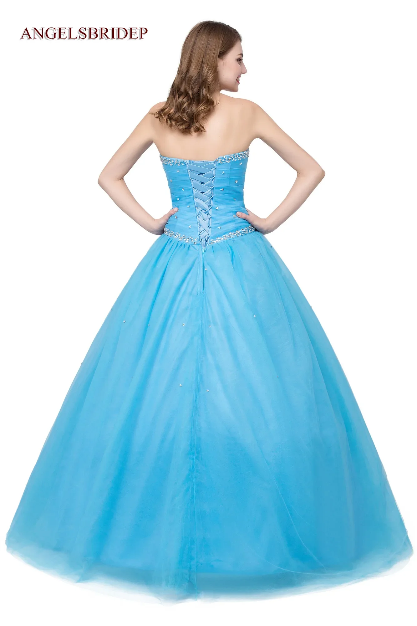 Vestidos De quinceañera con escote corazón, hasta el suelo De princesa Vestidos De fiesta, cristal dulce, Formal, 15 años, Stock barato