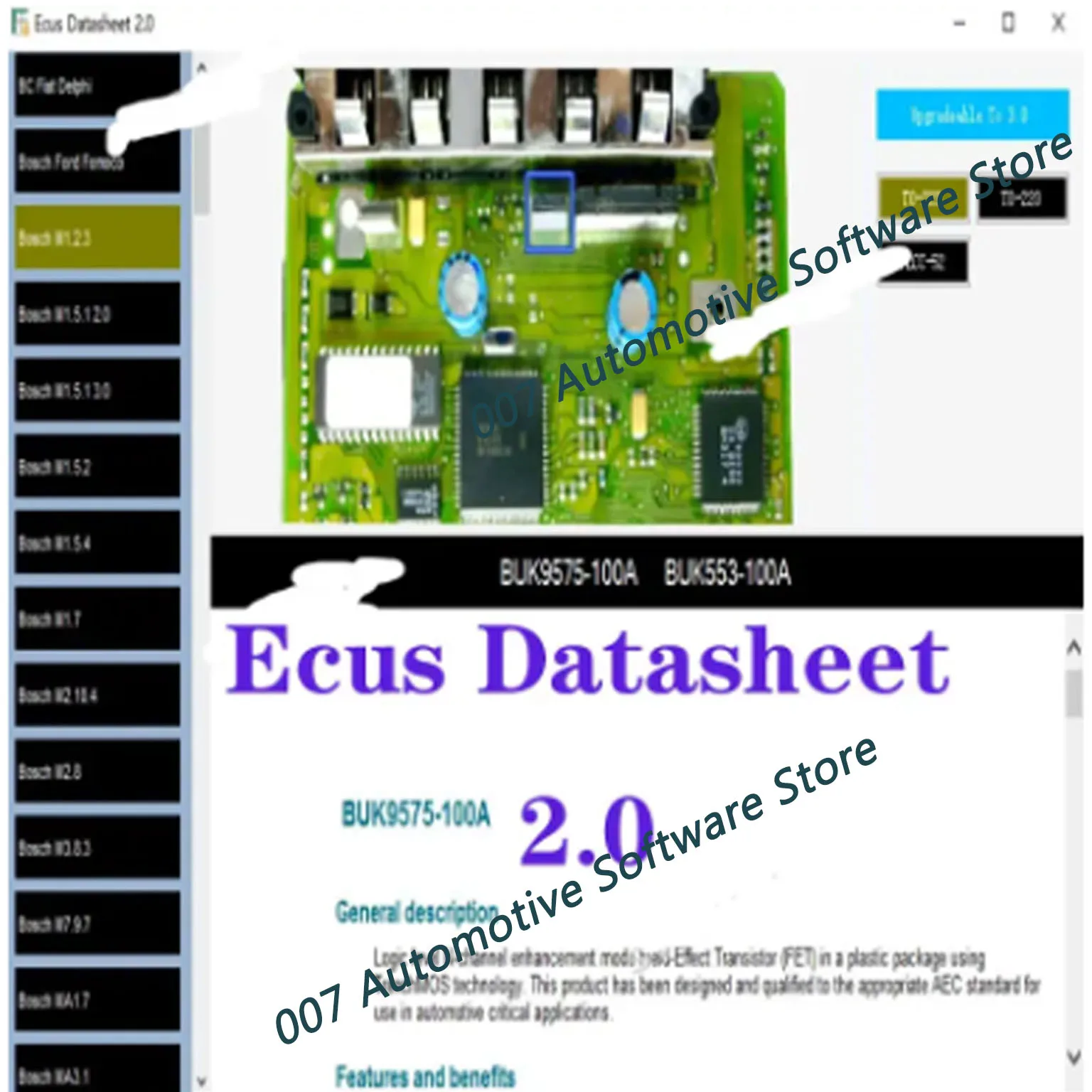 2025 Software de reparación de ECU Fecha de datos de ECus 2.0 Esquema de PCB con componentes electrónicos de ECU de automóviles y información adicional