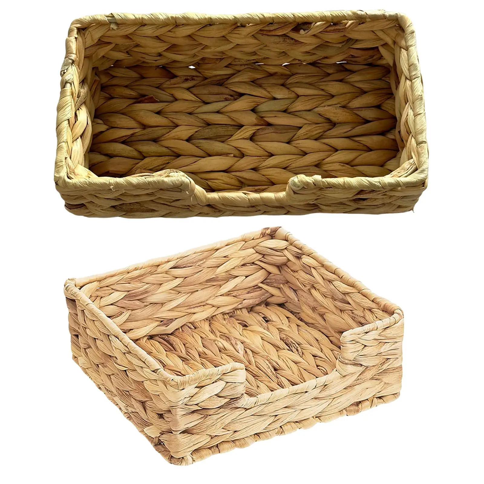 Cesta tejida de mimbre, cesta para toallas de baño, bandeja para servir aperitivos, contenedor, cesta de papel higiénico para decoración de mesa de encimera de escritorio