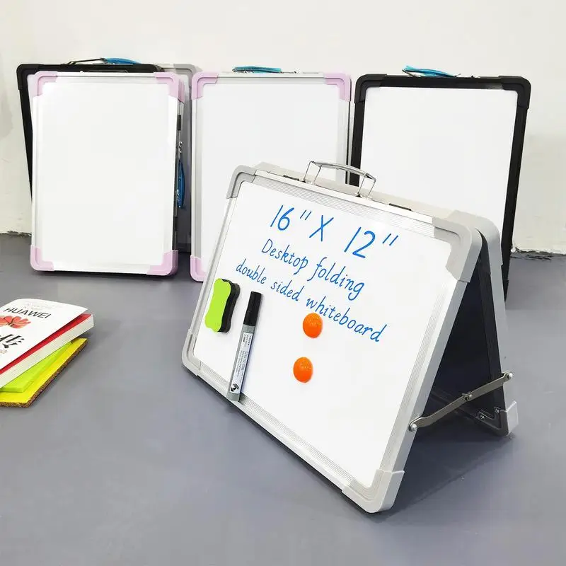 White Erase Board Desktop Marker Board Foldable 16x12in Magnetic Dry Erase Board For Kids Writing Drawing Learning At Home