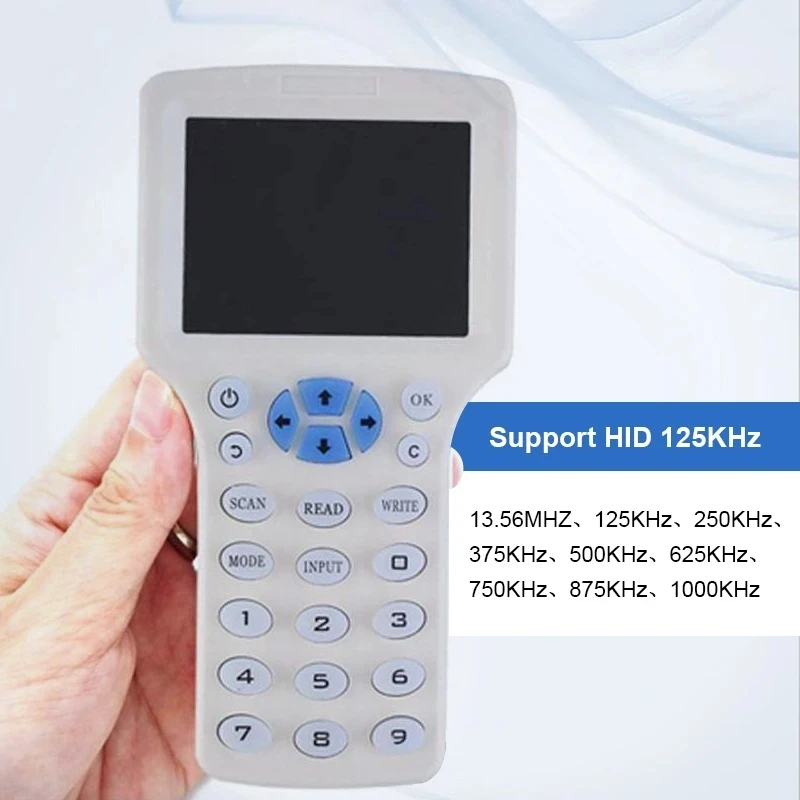 10 Frequency NFC Smart Card Reader Writer RFID Copier Duplicator 125KHz 13.56MHz USB Fob Programmer Key Card Copy Encrypted